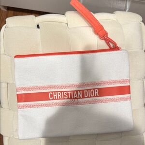 Dior White and Orange Clutch